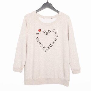 Marc by Marc Jacobs I Heart MJ Beige Gray Cotton Graphic Sweatshirt - XS/S